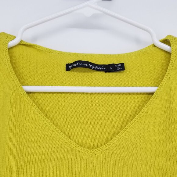 Gudrun Sjoden L Soft Organic Cotton Sweater - Limeade - Lagenlook, Coastal, Cozy - Picture 3 of 5